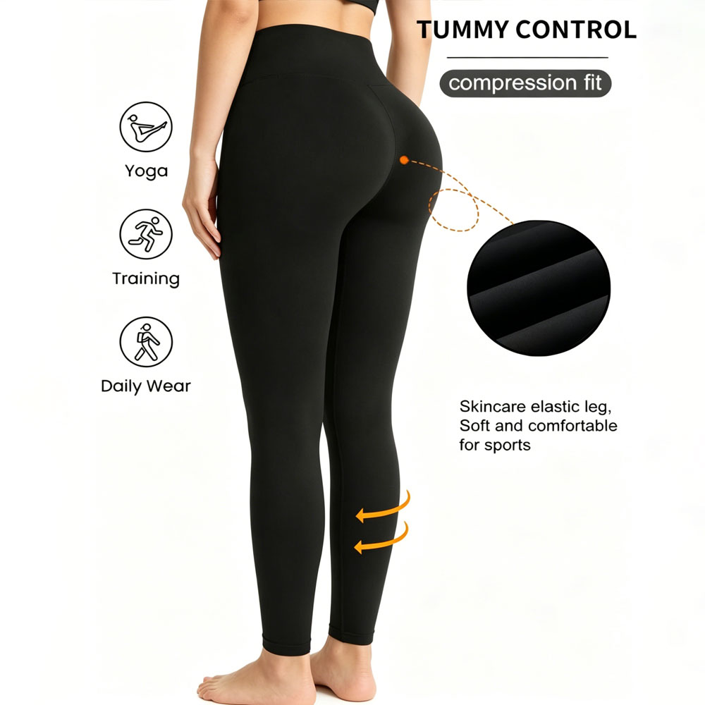 Pilate Yoga Workout - Damen High-Stretch Butterweiche Sportleggings mit Po-Lifting-Effekt