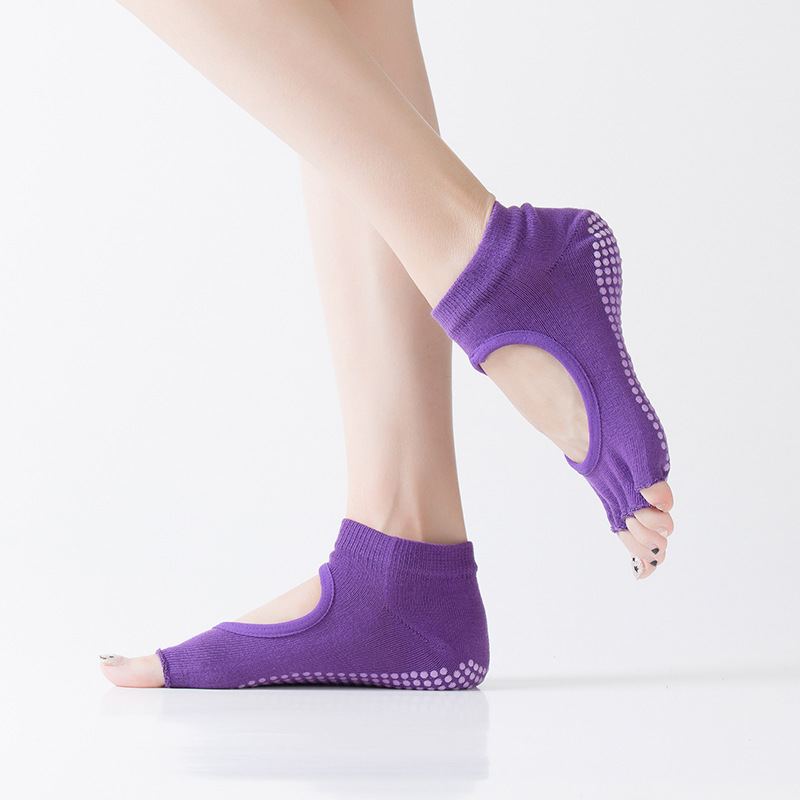 Pilate Yoga Workout - Damen Fünf-Zehen-Socken ohne Rückseite, Rutschfeste Fitness-Workout-Yoga-Socken,