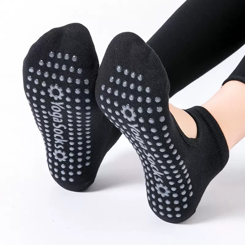 Fitness Yoga Pilates - Hochwertige Damen-Yoga-Socken, rutschfest, atmungsaktiv, rückenfrei, Pilates-Socken,