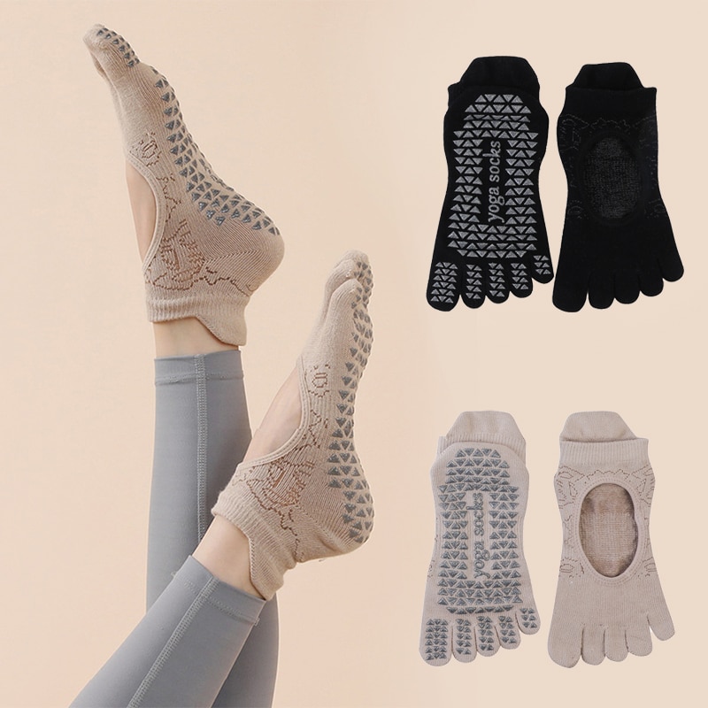Fitness Yoga Pilates - Frauen Yoga Zehen socken hochwertige Anti-Rutsch-Fünf-Finger-Pilates-Socken