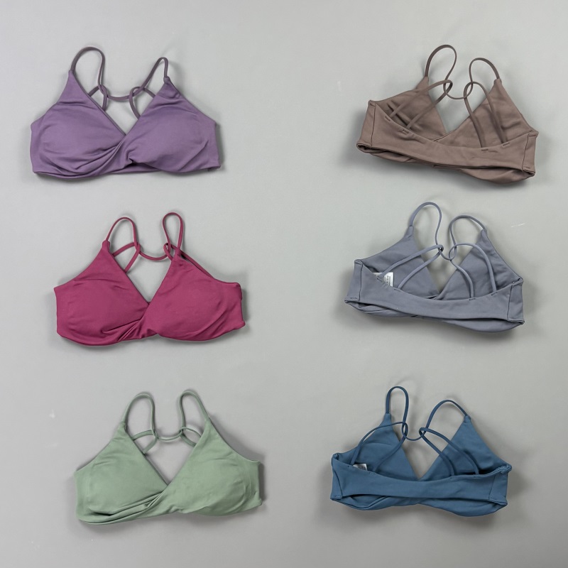 Pilate Yoga Workout - Vision Damen Sport-BH V-Ausschnitt Gedrehte Vorderseite