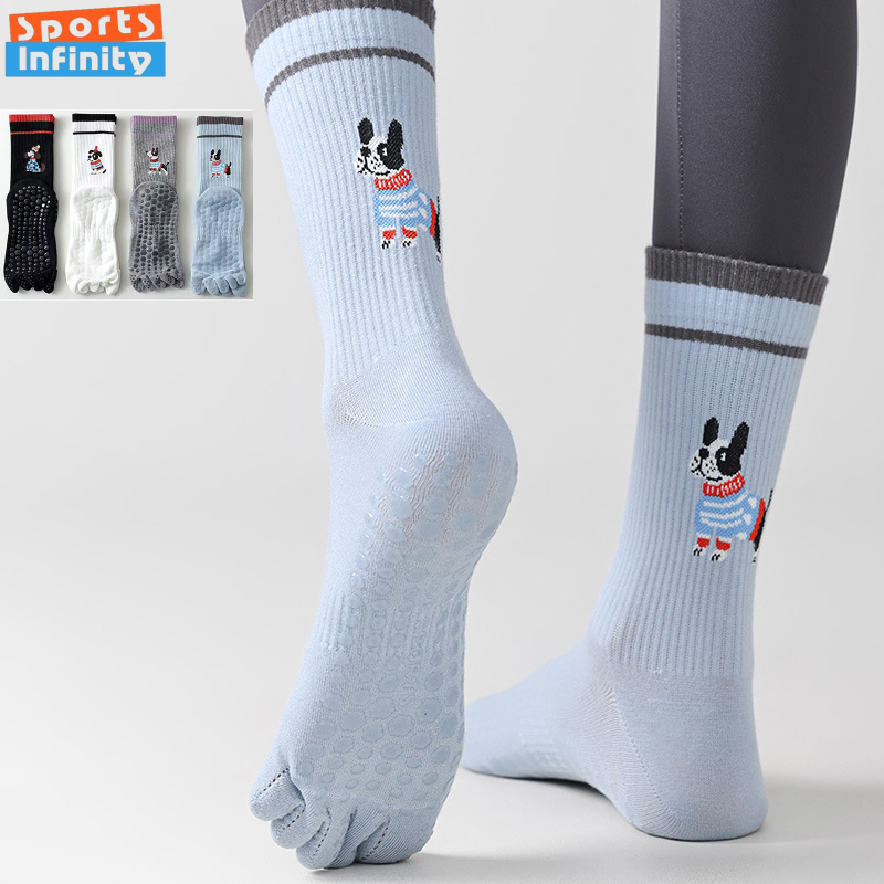 Pilate Yoga Workout - Nette Hund Druck Yoga Socken Anti