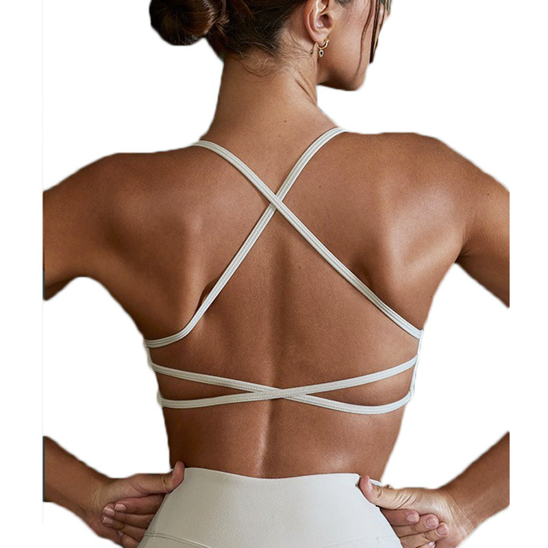 Pilate Yoga Workout - Aiithuug Yoga-BH mit überkreuztem Rücken, sexy