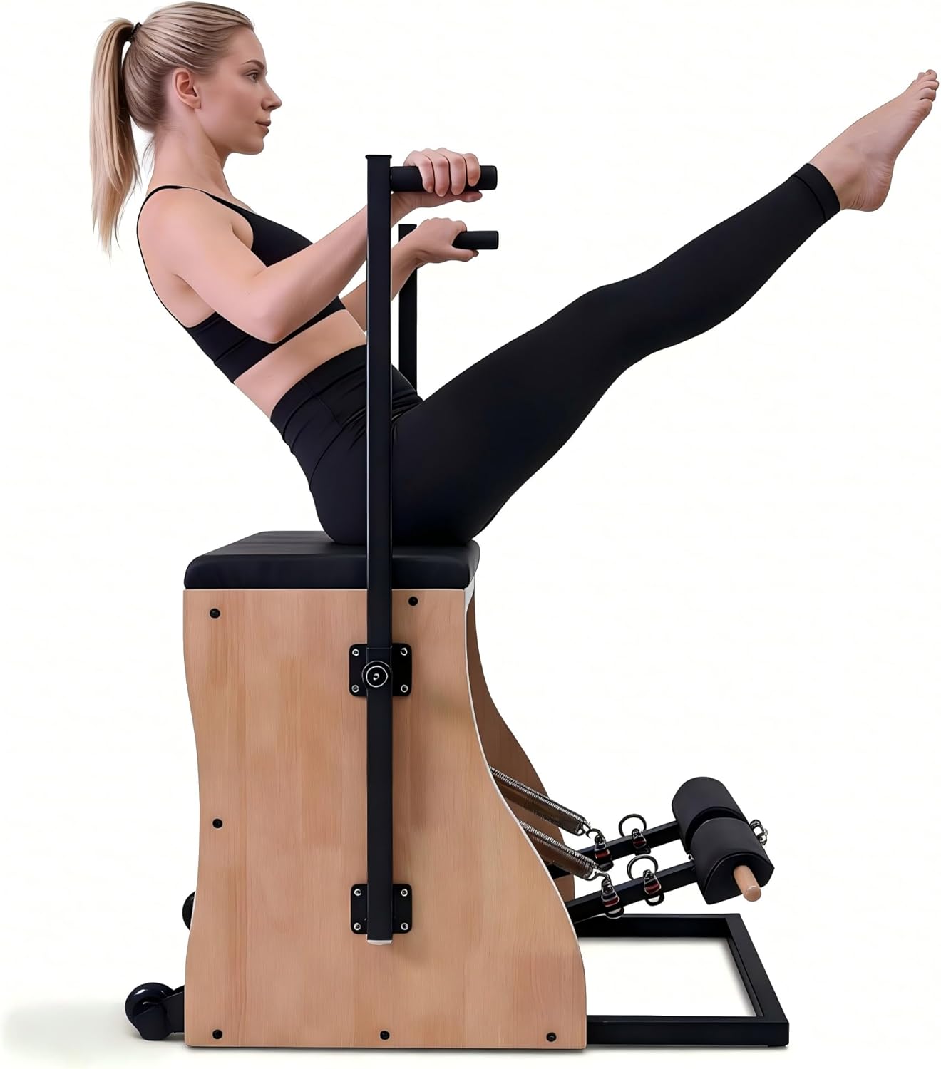 Pilates Yoga Combo - Verstellbare Pilates-Reformer-Maschine mit geteiltem Pedal und