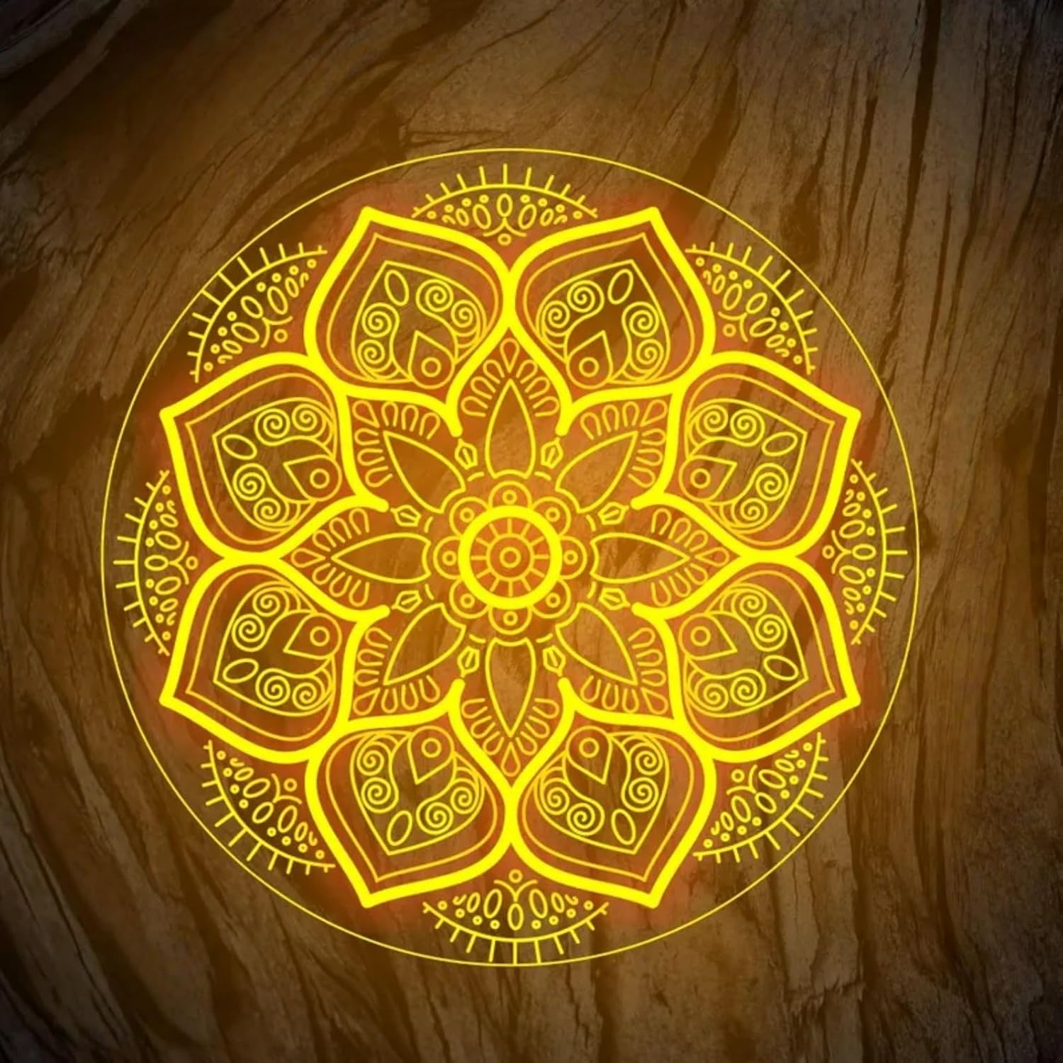 Pilates Yoga Room - Mandala Neonschild USB-betrieben Spirituelles LED-Licht für